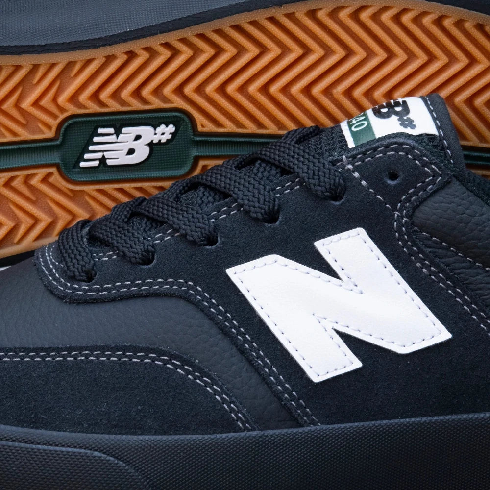 New Balance Numeric 340 Shoe Black White Logo