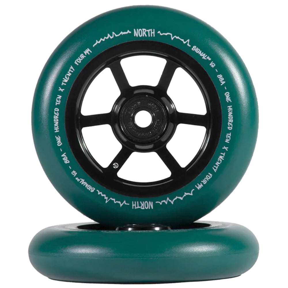 North Scooters Signal G2 110X24mm Freestyle Scooter Wheels Black Forest Green PU