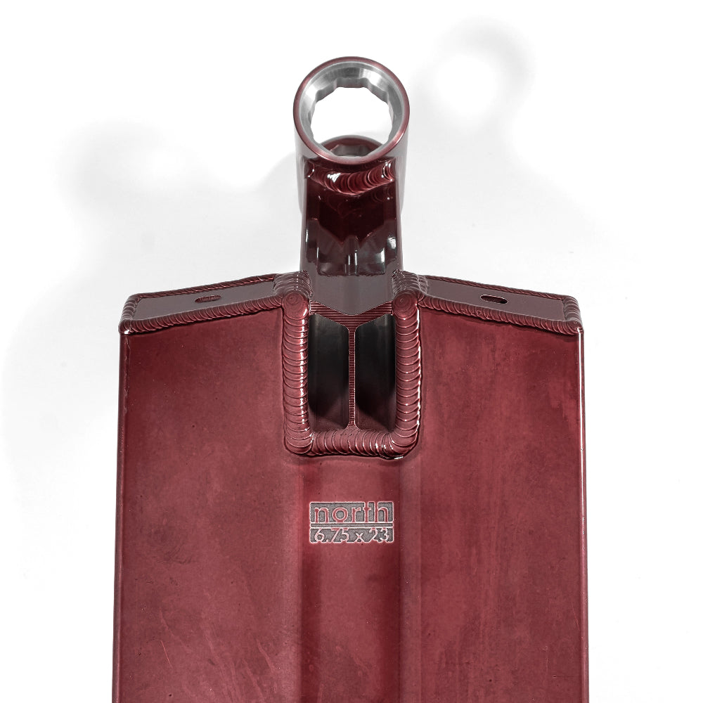 North Scooters Arca 6.75 Street Deck Trans Wine Red Downtube Bottom