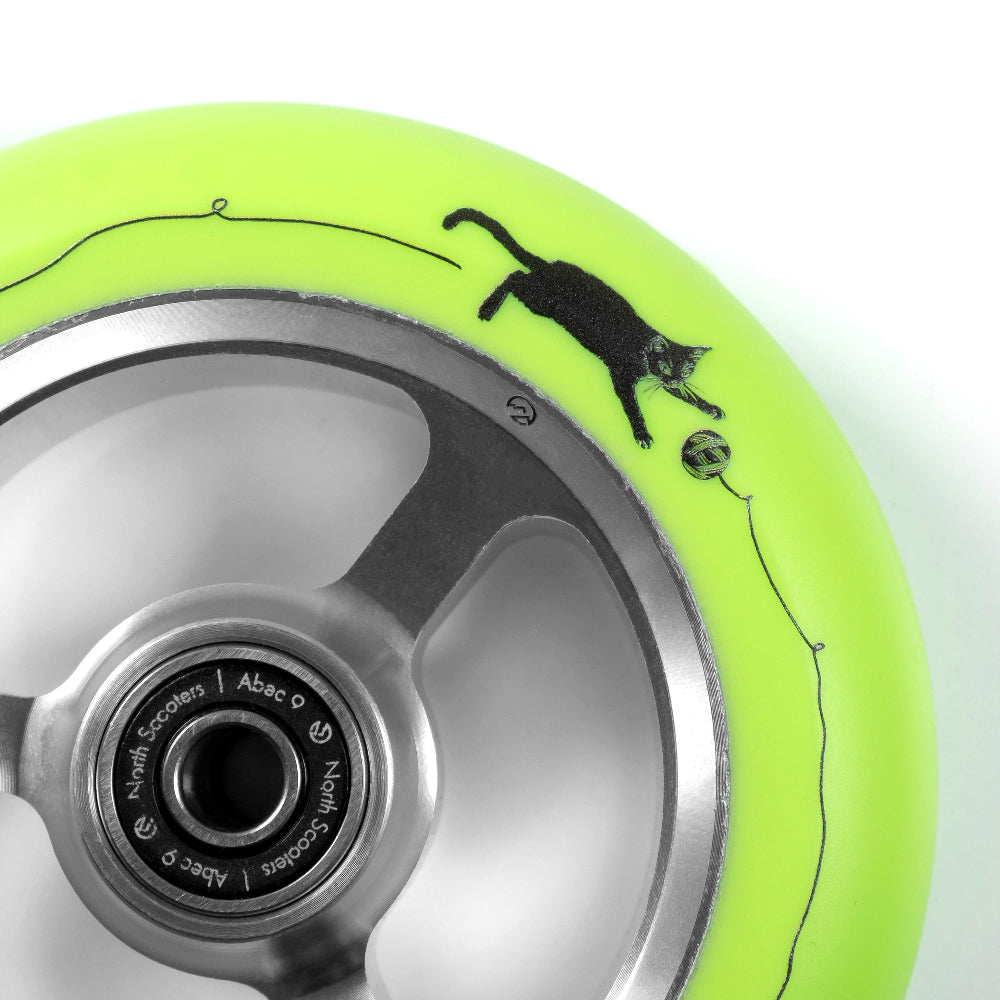 North Scooters Devin Morgan Signature 110x24mm Scooter Wheels Close Up Cat Design