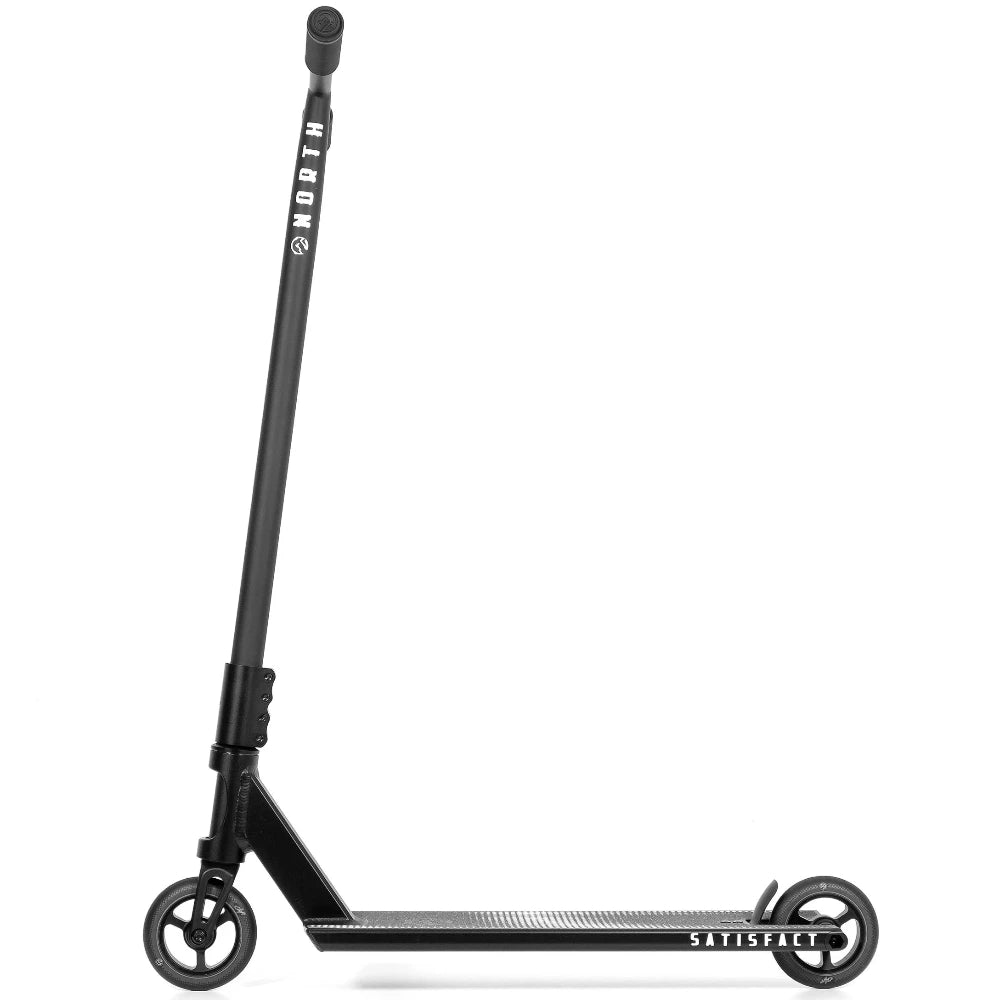 North Scooters Satisfact G5 Complete Scooter Black Side View With Chromoly T-Bar And Unity Boxed Deck