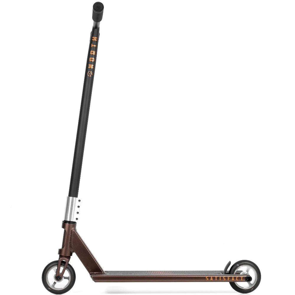 North Scooters Satisfact G5 Complete Scooter Maroon Side View With Unity Deck And Chromoly T-Bar