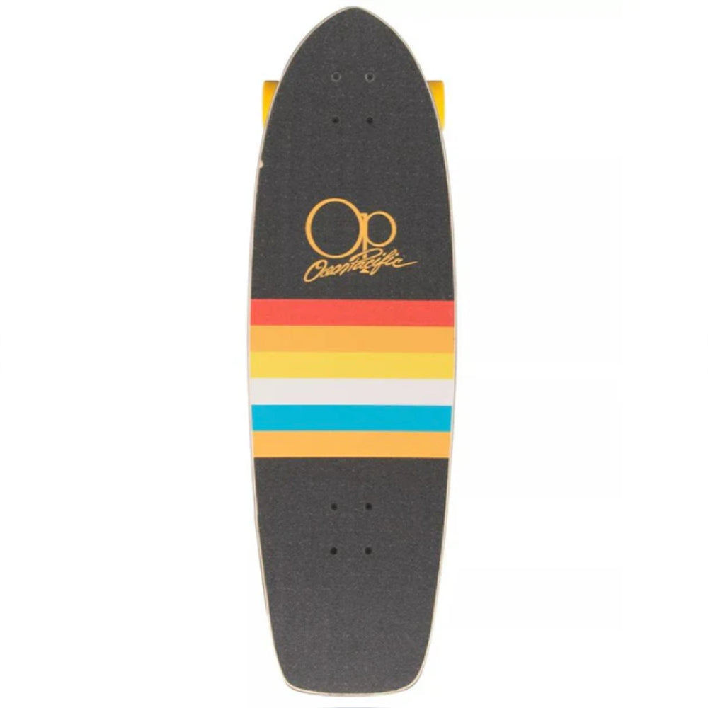 Ocean Pacific Sunset White Navy Surf Skate 9.75in - Cruiser Complete Top Griptape