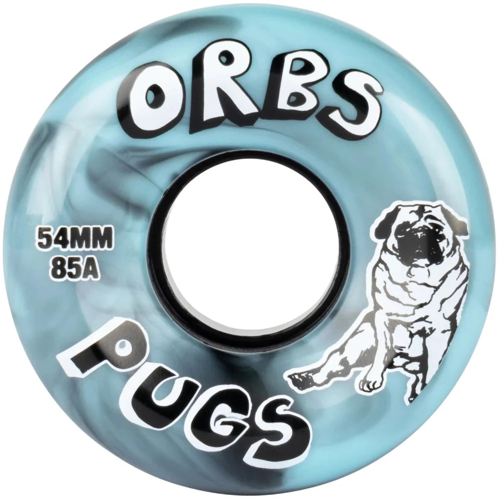 Orbs Pugs Swirls 85A Black / Blue 54mm - Skateboard Wheels