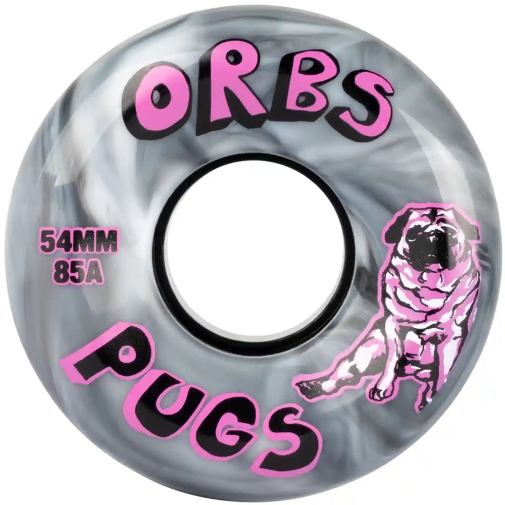 Orbs Pugs Swirls 85A Black / White 54mm - Skateboard Wheels