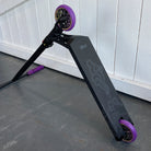 Pandora X Purple Root Custom Scooter We decided to go simple with that custom. A small but strong Root AIR V2 deck that fits perfectly with the rest of the parts coming from the complete Pandora. We also switched the wheels for a more standard 120x24-26mm size and matched the purple wheels with the grips. Bottom Design