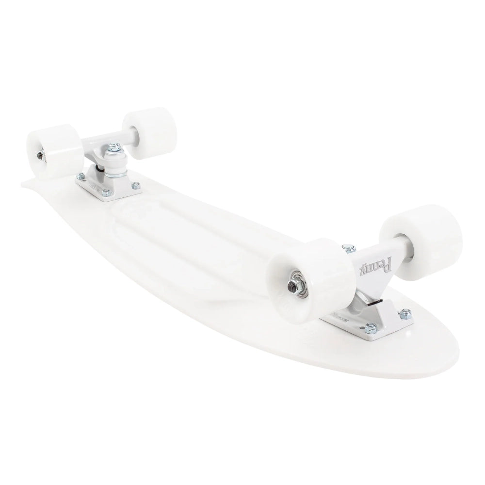 Penny Staple White 22in Cruiser Complete Front Angle Bottom View