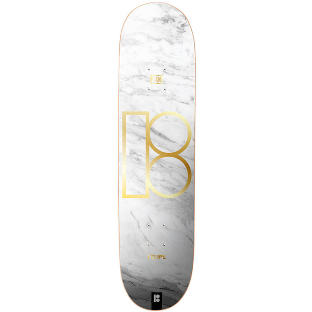 Plan B White Marble Gustavo Twin 8.0  - Skateboard Deck Bottom
