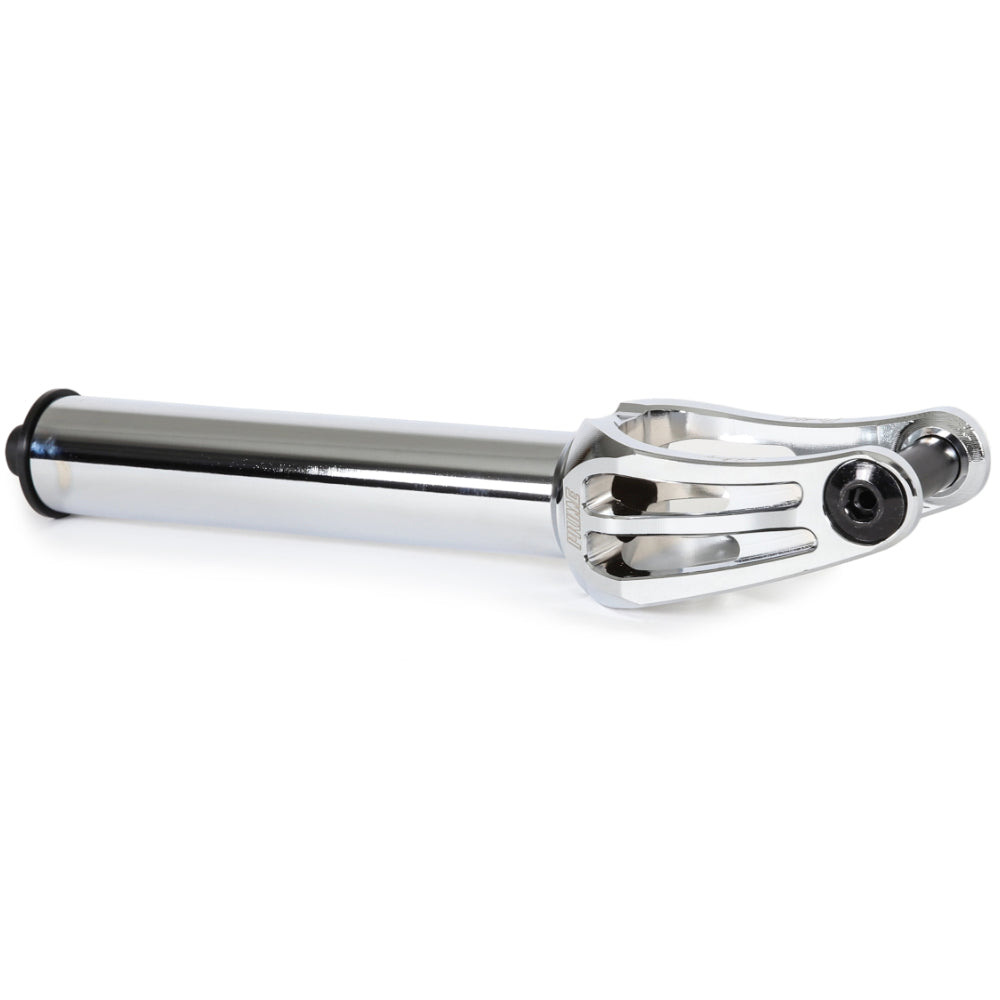Prime Anthony Michlik V2 Scooter Fork Fits 12STD and 8mm wheels. Chrome Angle View