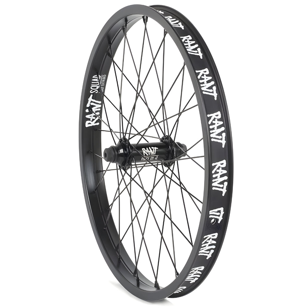 Rant Party On V2 Front BMX Wheel Black