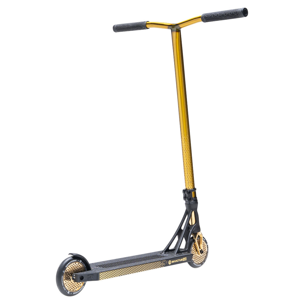 Root Industries Invictus V3 Scooter Complete Gold Right Back Angle