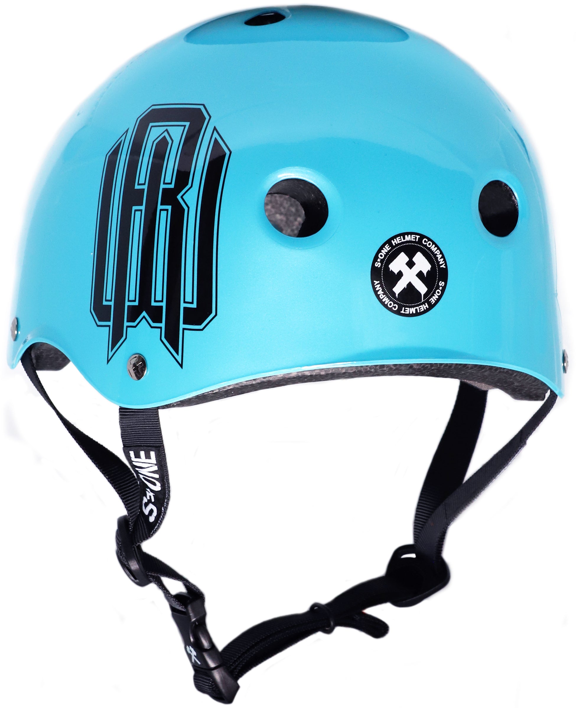S1 Lifer Raymond Warner Sig. Metallic Blue CERTIFIED Helmet Back View With Logo Signature