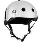 S1 Lifer Silver Mirror Gloss CERTIFIED Helmet Front Angle View