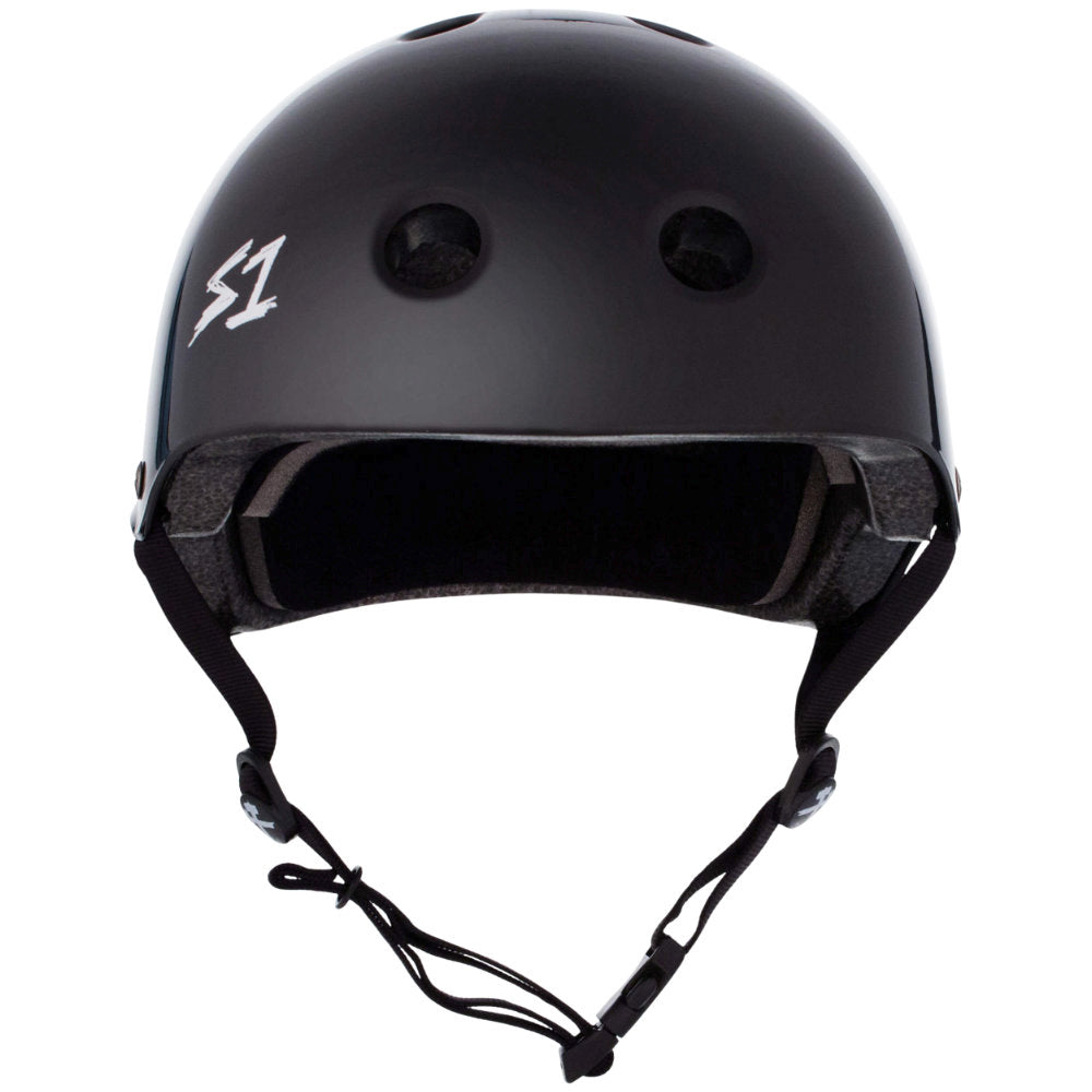 S1 Lifer Gloss Black CERTIFIED Helmet Front View