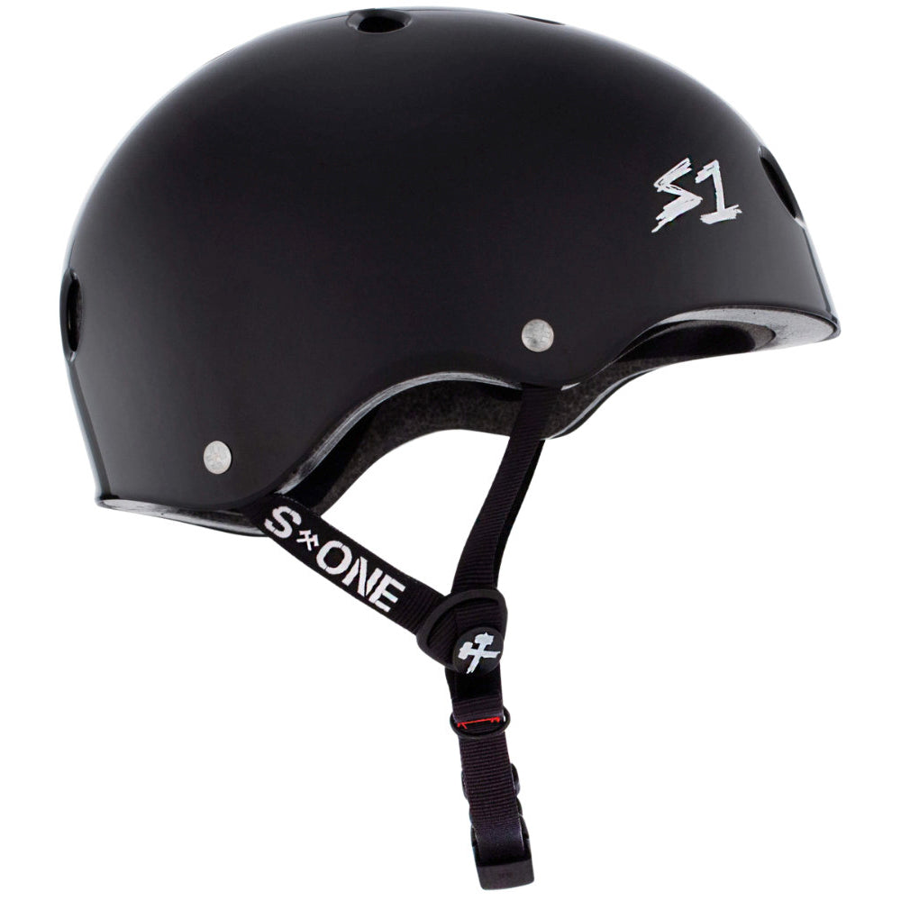 S1 Lifer Gloss Black CERTIFIED Helmet Side View