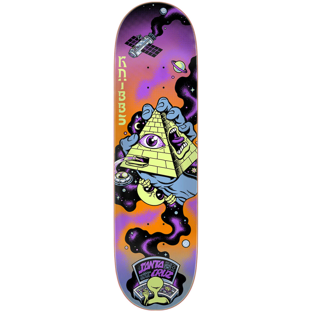 Santa Cruz Pro Knibbs Invasion Hand 8.5- Skateboard Deck Bottom Design