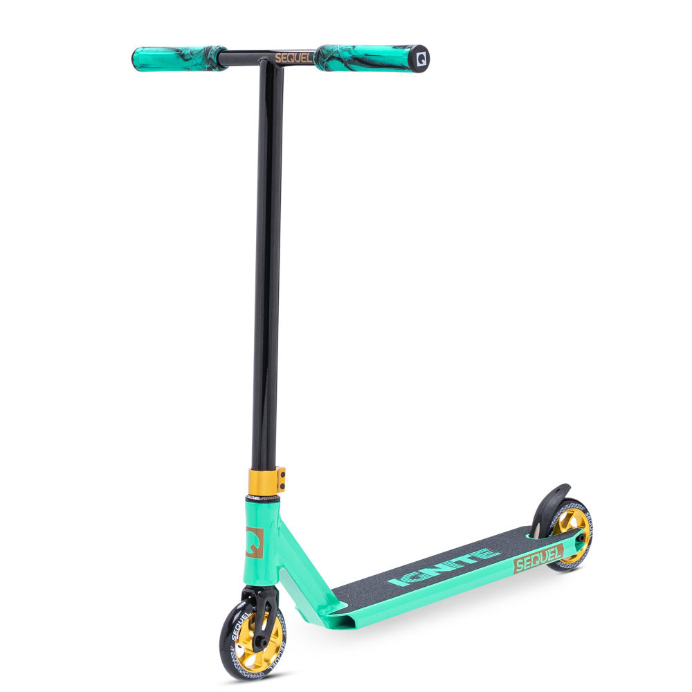 Sequel Ignite Scooter Complete Teal Gold Left Angle View