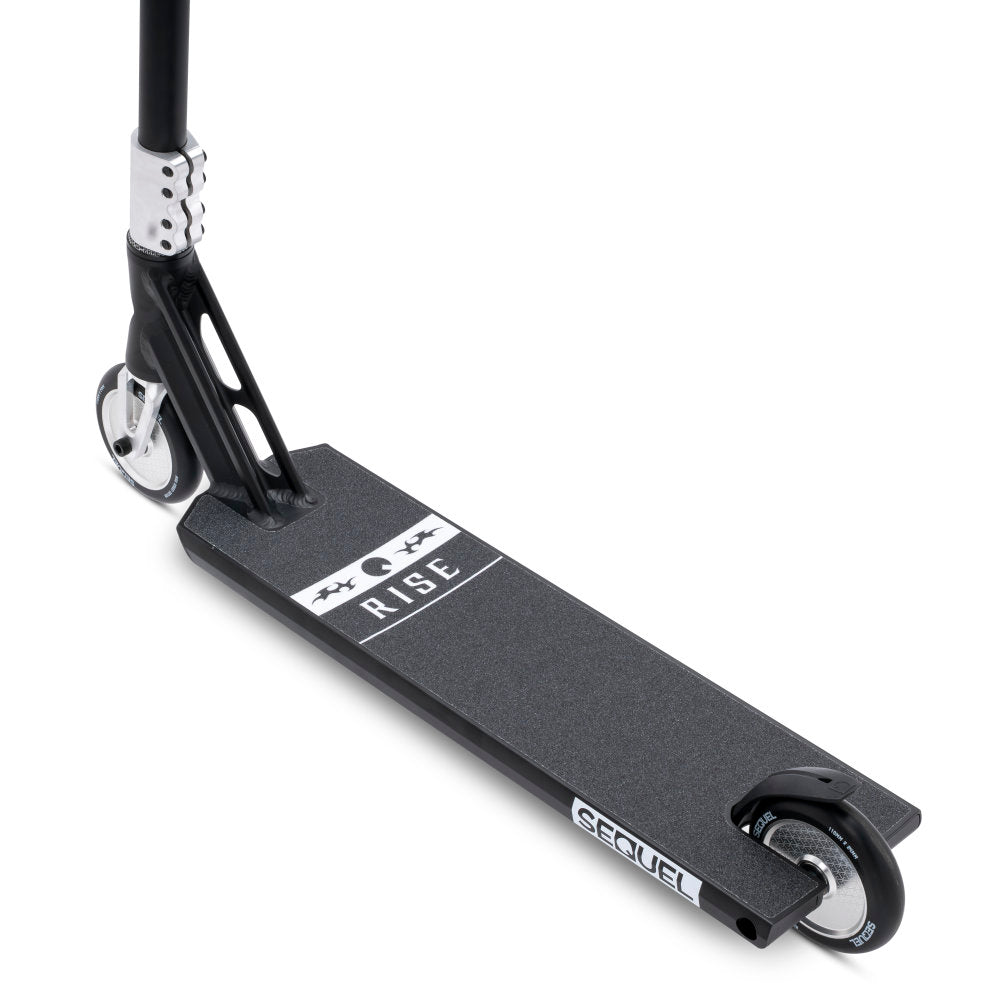 Sequel Rise Street Scooter Complete Black Silver Griptape Top View