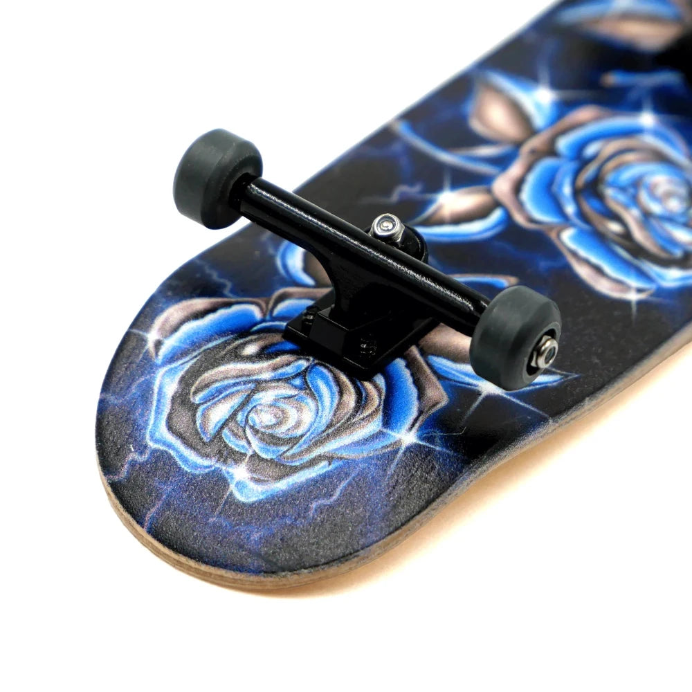 Slushcult Chrome Roses Grom Complete Fingerboard 34mm Angle Close Up