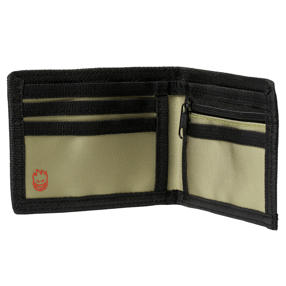Spitfire Classic '87 Swirl Bi-Fold Wallet Tan / Black Opened