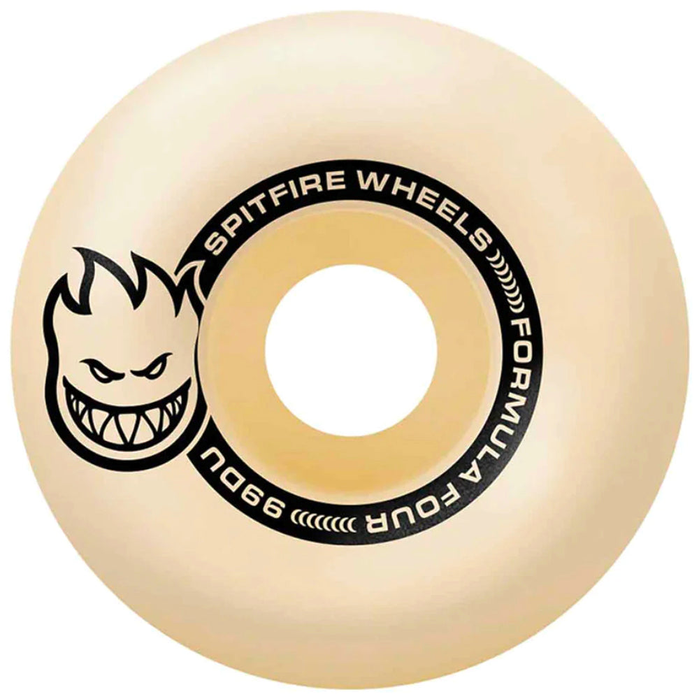 Spitfire Formula Four Lil Smokeys Tablet 99D Skateboard Wheels  99D Formula Four. Made for speed and lasting control on all surfaces.  Tablet shape. Straight cut profile. Thin riding surface. Lightweight, quick and responsive.&nbsp;