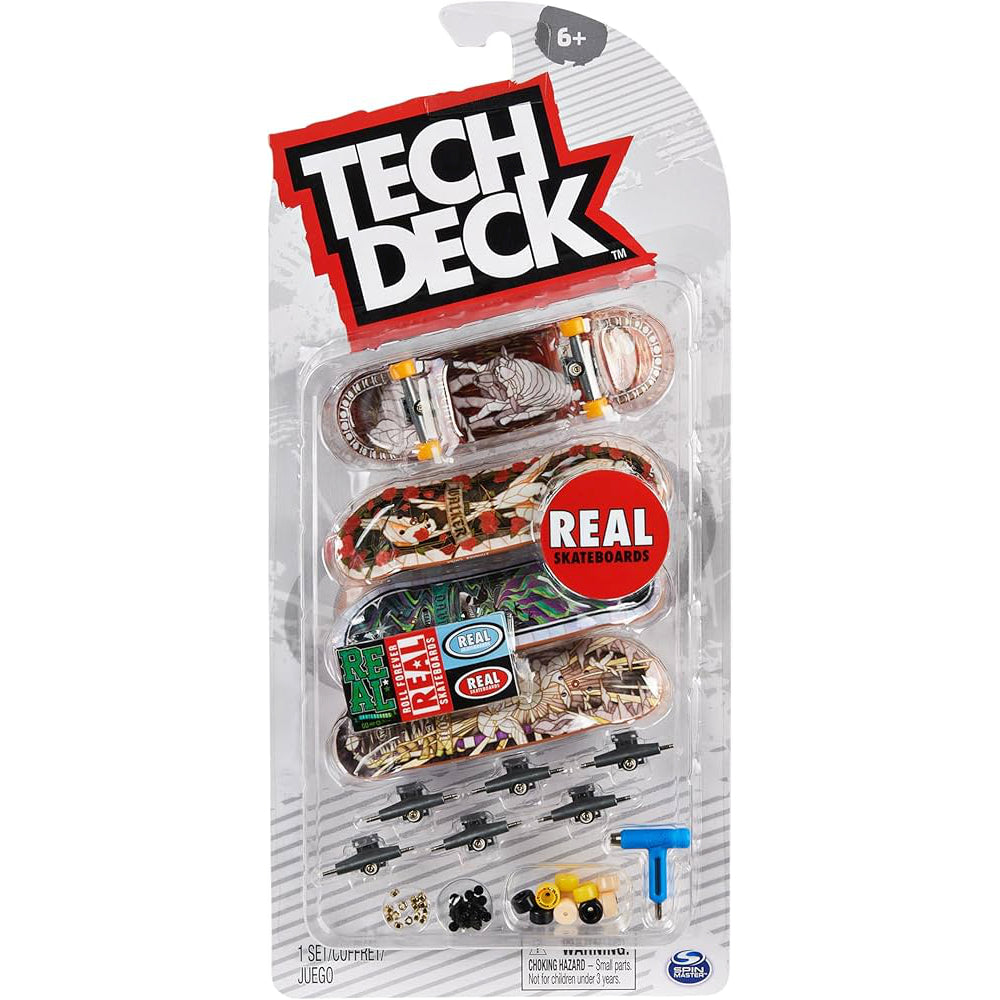 Tech Deck X Real Skateboard 4 Pack - Finger Skates