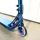 The Space Blue Park Custom Scooter Ethic DTC Pandemonium V2 Striker Wheels Root Industries Aluminium Bars Merrow V3 Fork