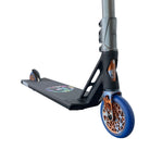 The Trifecta Custom Scooter Orange Titanium Blue Close Up