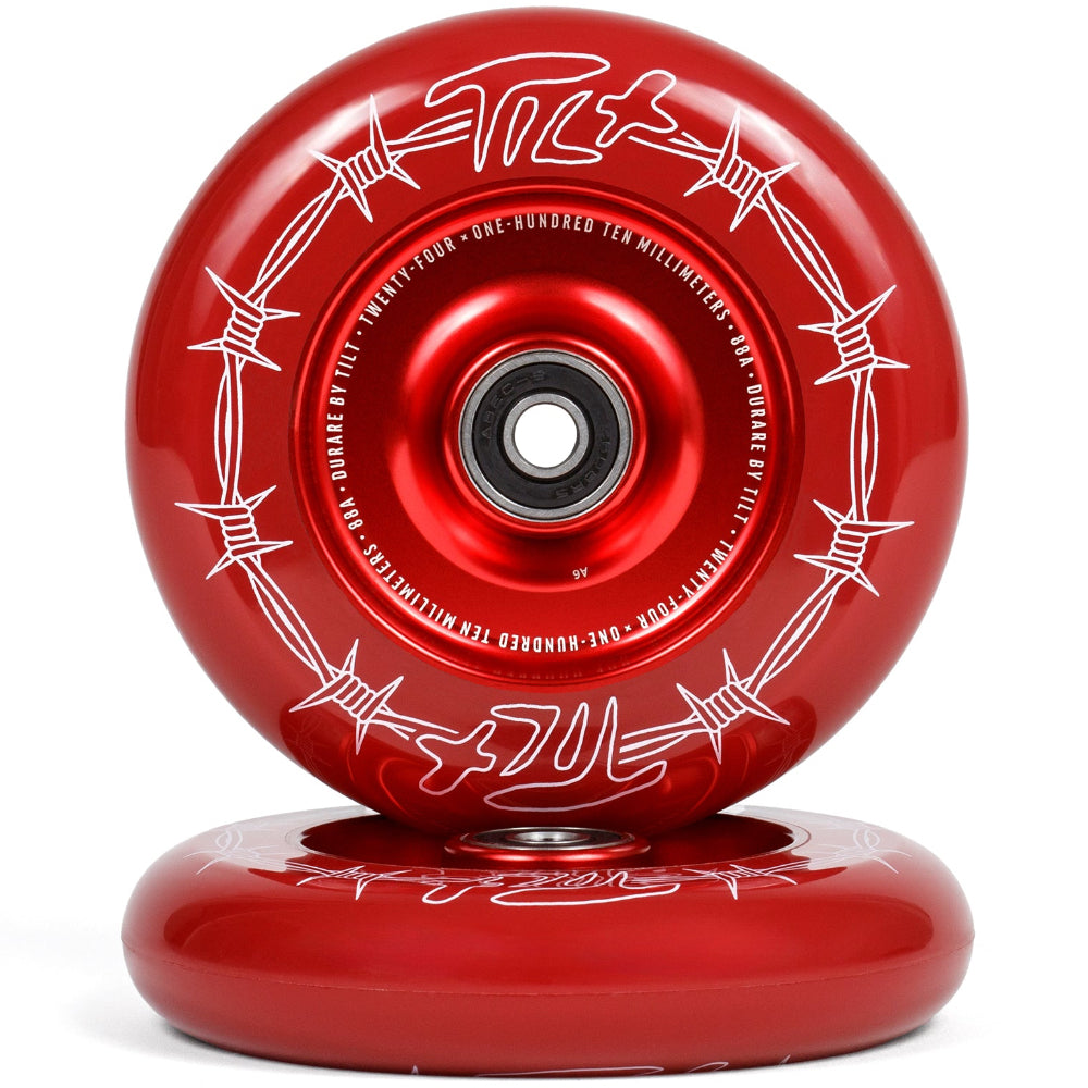 Tilt Durare Barbed 110X24mm Scooter Wheels Red