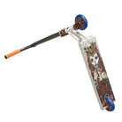 Triad Hybrid Custom Pro Scooter Raw / Blue / Orange Smuggler Bars Pyramid Bottom View