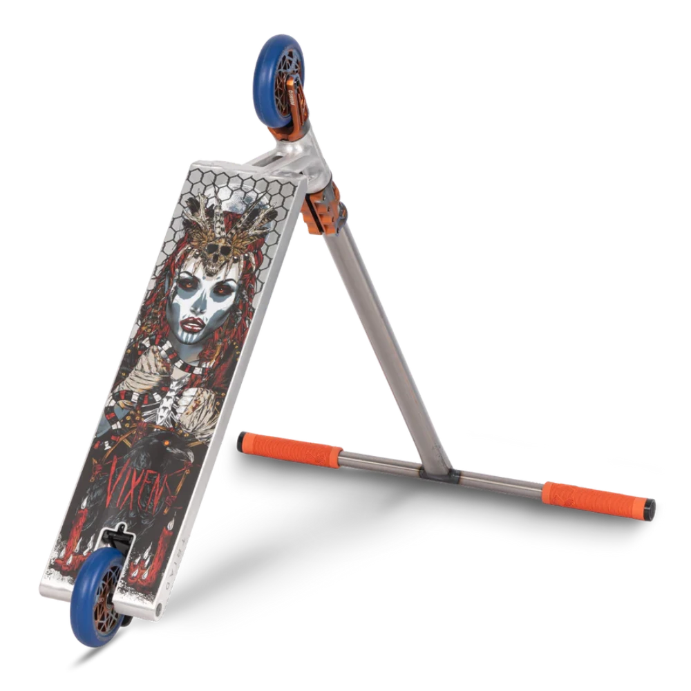 Triad Hybrid Custom Pro Scooter Raw Blue Orange Bottom