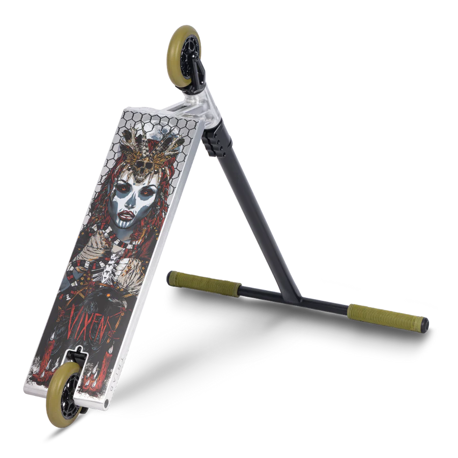 Triad Street Custom Pro Scooter Raw Black Green Bottom