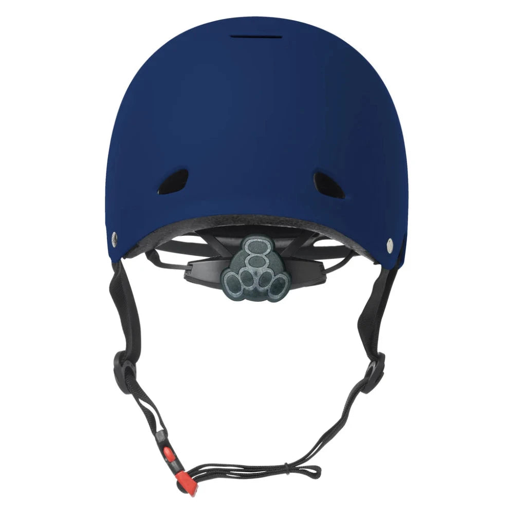 Triple 8 Gotham Dual Certified Helmet Blue Rubber Back View