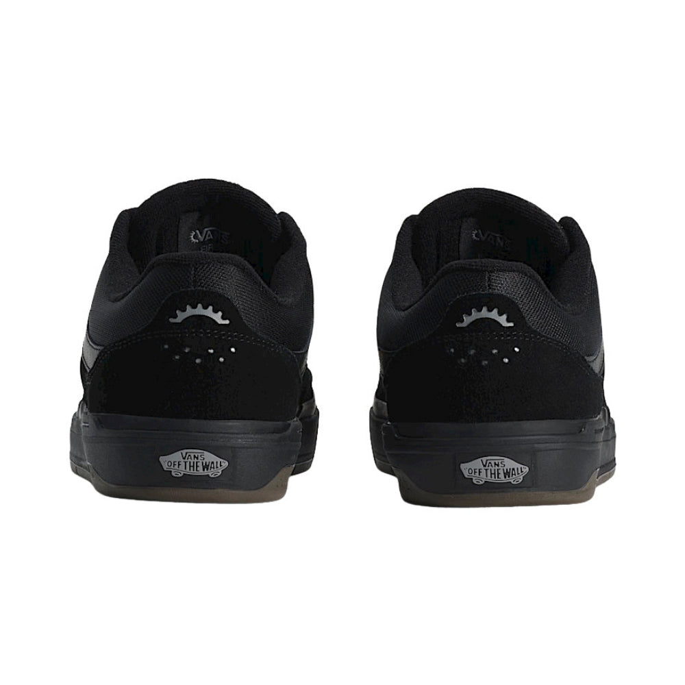 Vans BMX Proof Waffle Cup Black / Black Shoes Back View With BMX Logo