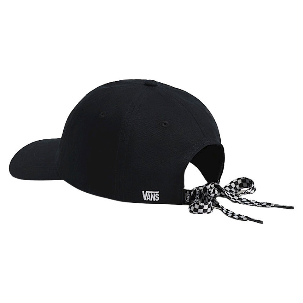 Vans Bow Back Curved Bill Jockey Hat Black Back With Checkered Laces