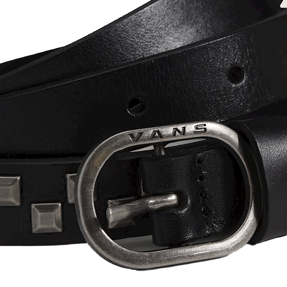 Vans Check Leather Belt Black Buckle Close Up