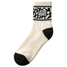 Vans Classic Warp Check Half Crew Socks Egret