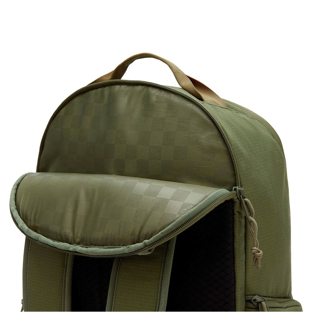 Vans DX Skatepack Bag Olivine Checker inside back pocket