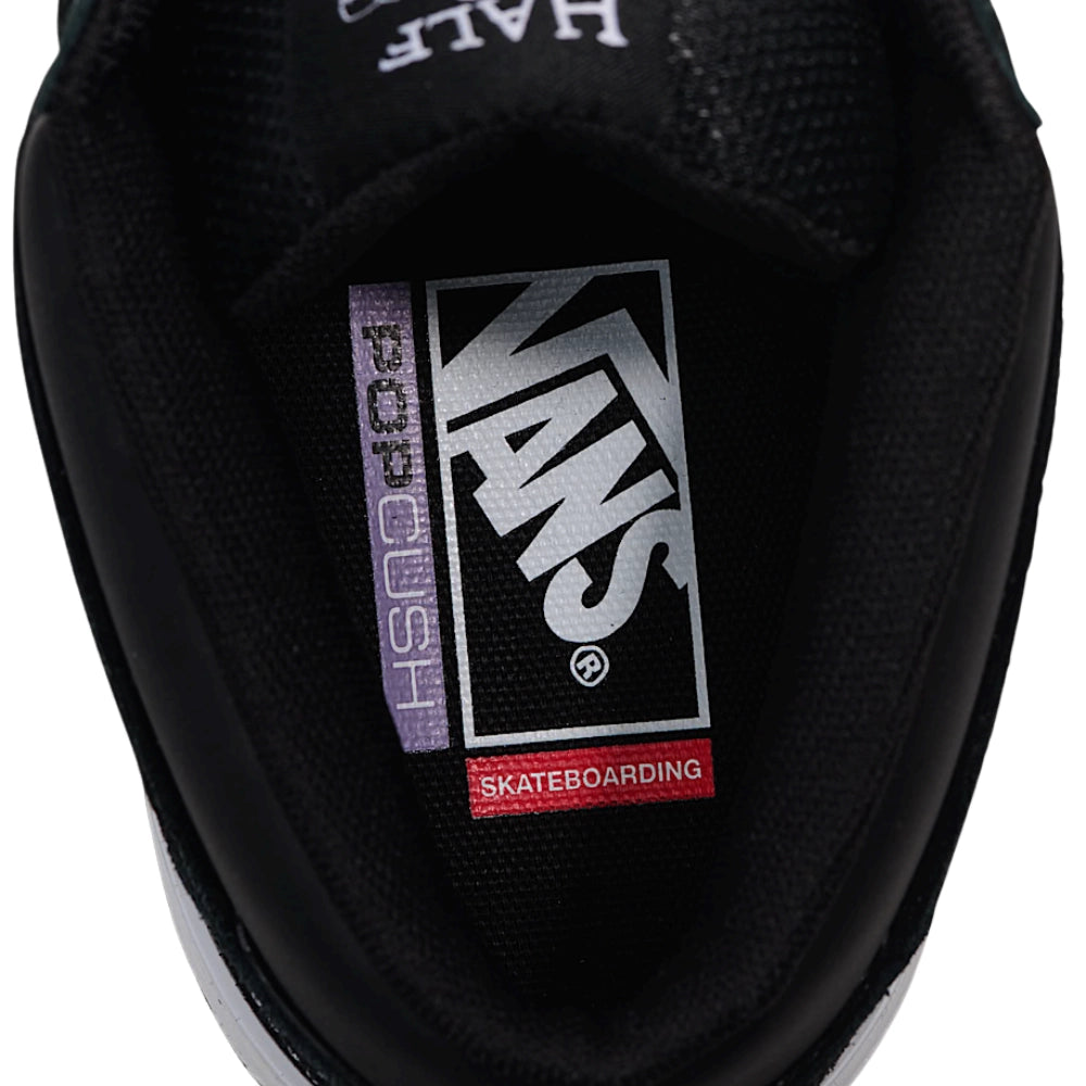 Vans Half Cab Skate Wafflecup Shoes Black / White Pop Cush Close Up