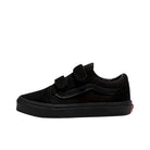 Vans Junior And Kids Old Skool Velcro Shoes Black / Black Side