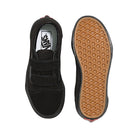 Vans Junior And Kids Old Skool Velcro Shoes Black / Black Top And Bottom View