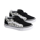 Vans Kids Old Skool Velcro Skulls Black / White Shoes Pair