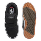 Vans Kids Skate Kyle Walker WaffleCup Velcro Shoes Black / White Top Bottom View PopCush Insole WaffleCup Outsole