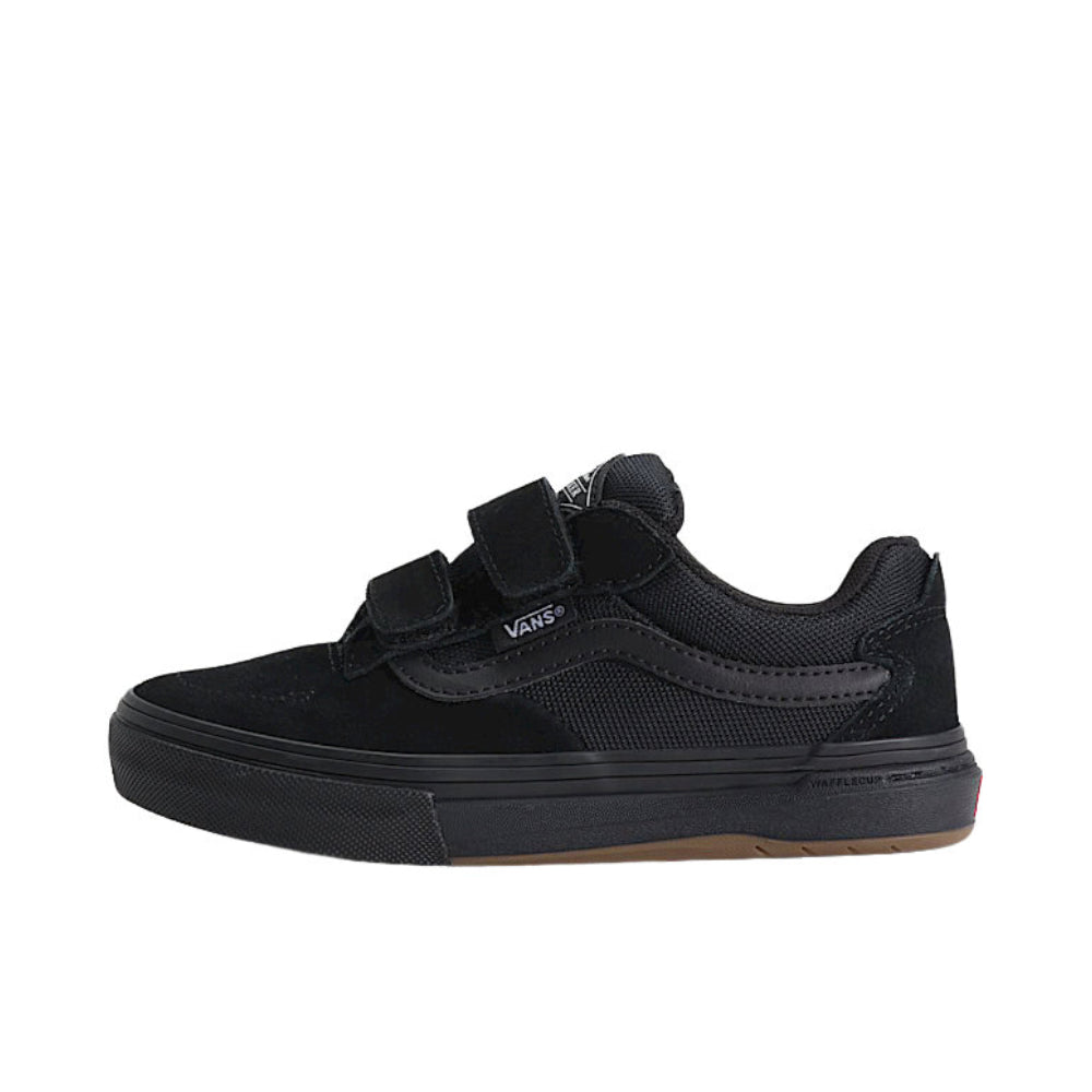 Vans Kids Skate Kyle Walker WaffleCup Velcro Shoes Blackout Side View