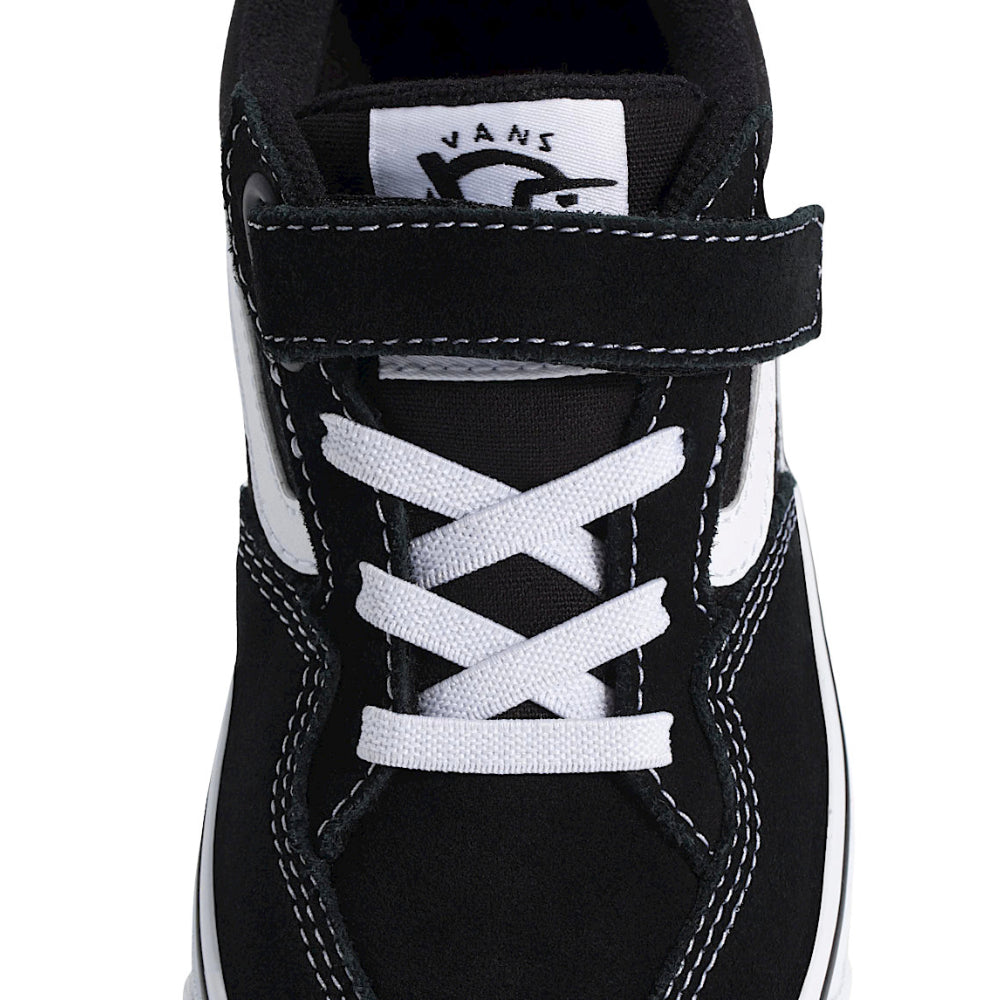 Vans Kids Skate Rowan Shoes Black / White Top View Close Up