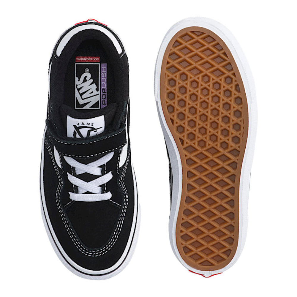 Vans Kids Skate Rowan Shoes Black / White Top / Bottom View