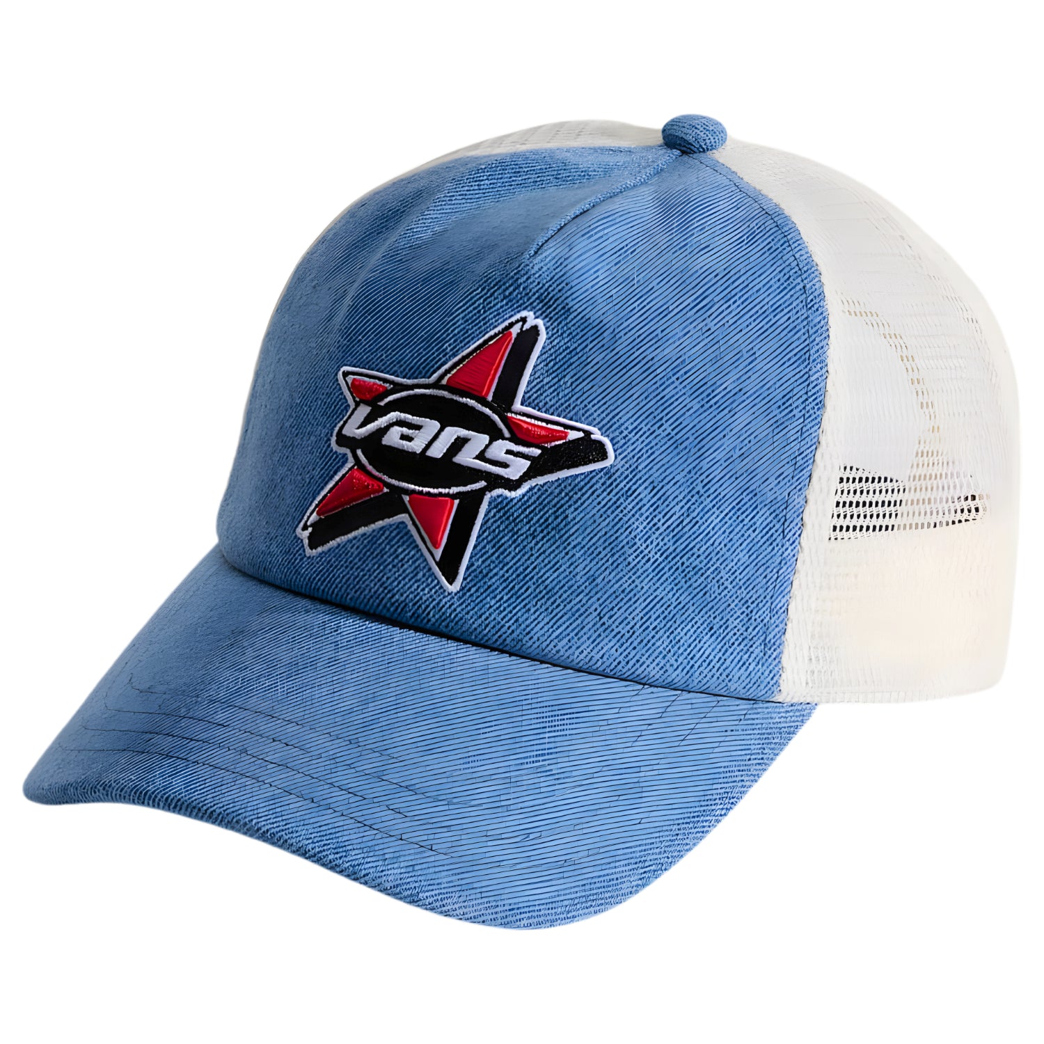 Vans Marked Jockey Trucker Hat Stonewash Blue Front