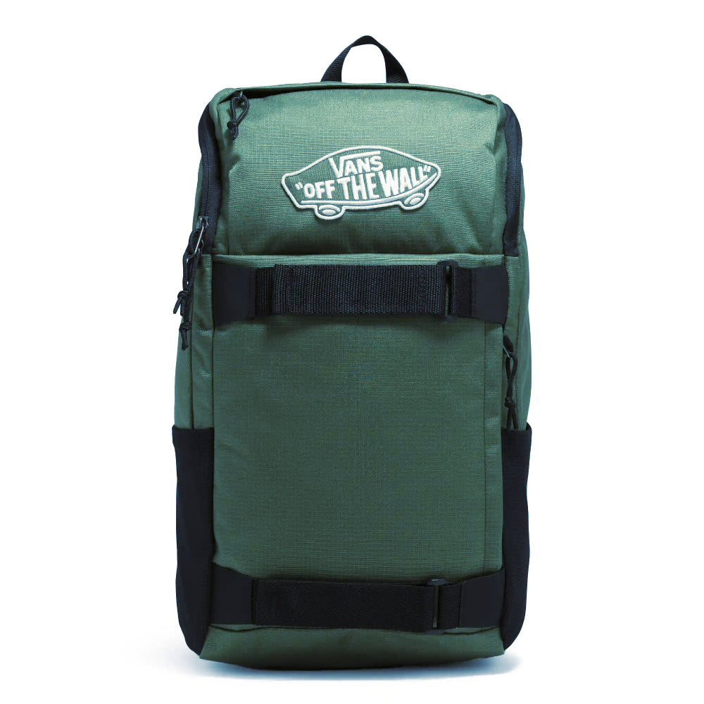 Vans Obstacle Skatepack Bag Bistro Green Front with skateboard straps
