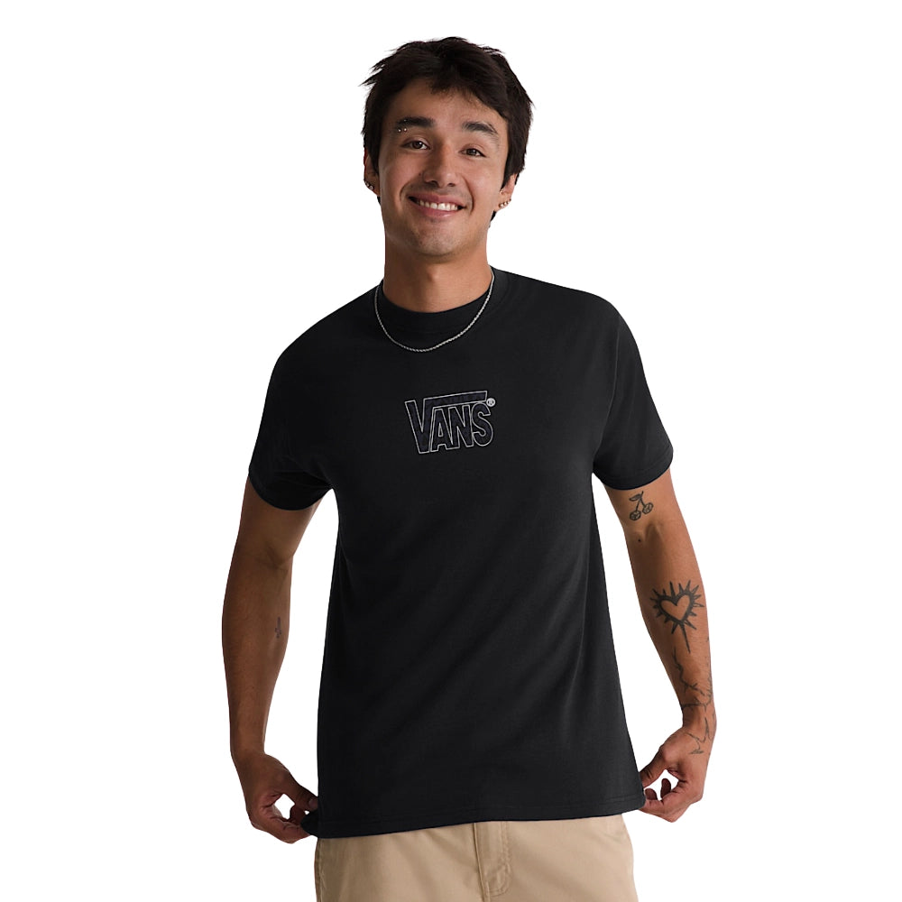 Vans Stretch Logo Fill T-Shirt Black Model Front View