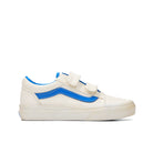 Vans Youth Old Skool Velcro Glitter Pearl White / Blue Shoes Side View